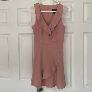 Tweeze Me pink dress Size 2 sleeveless ruffled, V-neck